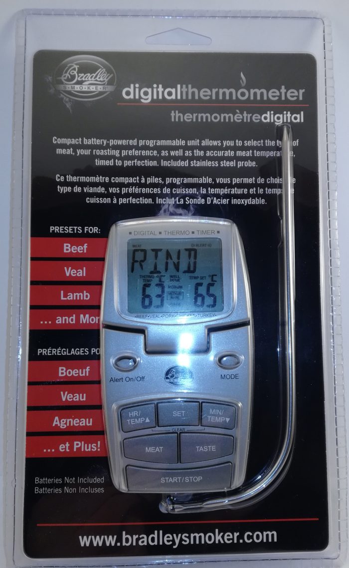 Digitalt thermometer fra Bradley Smokers.